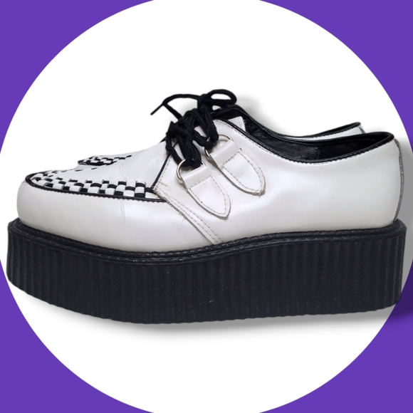 Demonia black & white contrast platform oxfords - Picture 2 of 16
